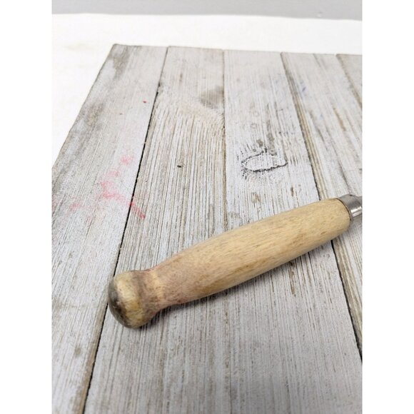 Vintage A&J Solid Meat Utility Fork Wood Handle 12 3/4" - Picture 3 of 8